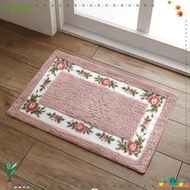 TEAMY 1 Pcs Pink Rug, Pink Microfiber Flower Rug,  16*24Inch Absorbent Non-Skid Bathroom Rugs Bathro
