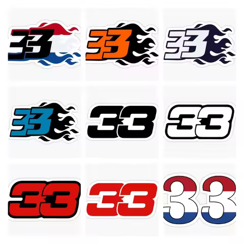 Racing Motorcycle Helmet Number 33 Sticker Laptop Wall Room Accessories Camper Van Bicycle Door Glas
