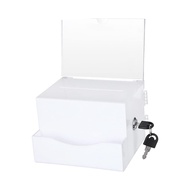 Acrylic Donation Box with Lock Storage Organizer Post Mail Box Donation Collection Comment Box Schoo
