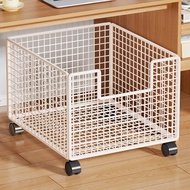 [48H ] Under Desk Shelf Snack School Bag Storage Simple Book Storage Box Wheeled Trolley Under Desk 