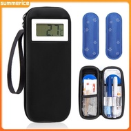 Medication Storage Bag Portable Insulin Cooler Travel Case with Thermometer Display for Diabetics Re