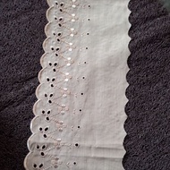 Renda katun jepang/ kain renda katun/ bahan renda katun lebar 14cm. roll 15yard (13.5 meter).