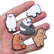 1pcs PVC Cartoon Shoes Crocs Charms Polar Bear and Panda Shoe Charms Decorations Sandals Accessories Buckle Boys Girls Gifts