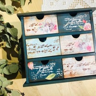 六抽置物盒 古典玫瑰置物盒 抽屜 收納盒 紙藝拼貼 蝶古巴特