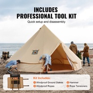 
2026
 SucceBuy Canvas Bell Tent 4 Seasons 4 m/13.12 ft Yurt Tent Canvas Tent for Camping with Stove