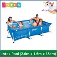 SwimHappy INTEX 28271 Rectangular Frame Pool (Size: 2.6m x 1.6m x 65cm) Kids Swimming Pool