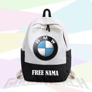 PRIMARY SCHOOL CHILDREN'S BACKPACK WITH BMW LOGO MOTIF / FREE NAME PRINTING Beg Sekolah Budak Lelaki