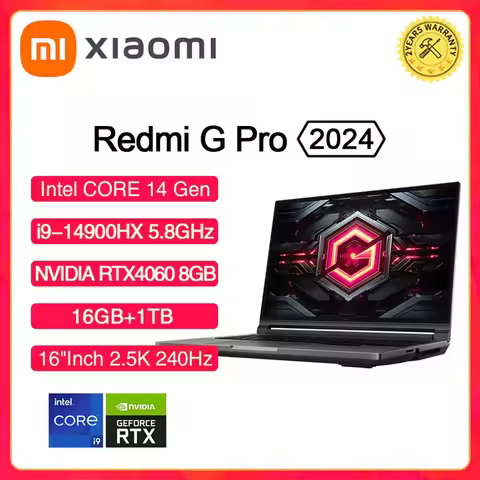 Xiaomi Redmi G Pro Gaming Laptop 2024 Core i7-14650HX NVIDIA GeForce RTX 4060 RAM 16GB DDR5 1TB SSD 