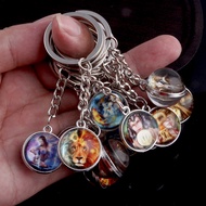 Twelve Constellation Schoolbag Pendant Keychain Stainless Steel Metal Capricorn Pisces Leo Constella