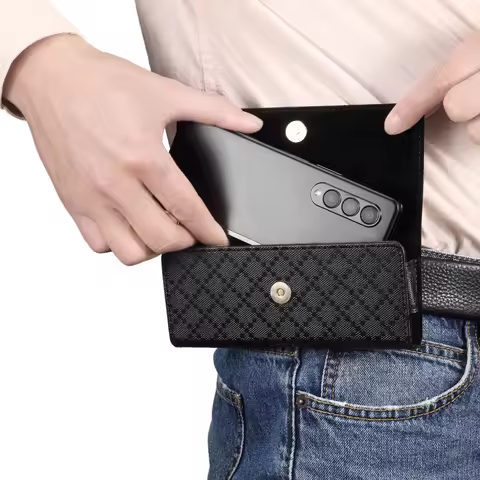 Leather Belt Clip Case Pouch For Samsung Galaxy Z Fold6 7 6 5 4,Honor Magic V5 V3 Vs 3,Phantom V Viv