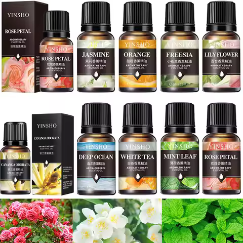 17Flavors 10ml Essential Oil for Aroma Diffuser AirHumidifier Home Water-soluble Lavender Rose Car A