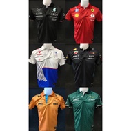 F1 Collared Polo Jersey Short Sleeve F1 Jerseys Racing Jersey Formula One Redbull Petronas Car Jerse