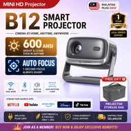 LONAISCI Super Value 4K 600ANSI Ultra Bright Smart Projector 360ｰ Rotation Auto Focus  (2 + 16GB)