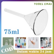 Corong Kaca Penyaring Tahan Panas Corong Gelas Percobaan Kimia Corong Kaca Laboratorium 75mm