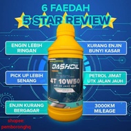 DashOil 4T 10w50 1L Fully Synthetic SN Motorcycle Engine Oil Minyak Hitam Pelincir Motor RS150 Y15 V