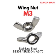 M3 Butterfly Nut M3 Ear Nut/ M3 Stainless Steel Wing Nut SS304