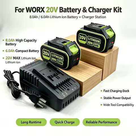 20V 6.0Ah/8.0Ah 5Pin Li-ion Battery For WORX WA3016 WA3023 WA3027 Replacement Battery For WORX & Dew
