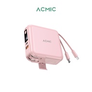 ACMIC A15 Powerbank 15000mAh พาวเวอร์แบงค์ชาร์จเร็ว Fast Charge PD20W มีขาปลั๊ก&สายในตัว หน้าจอ LED