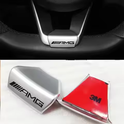 Car Emblem Steering Wheel Sticker Decoration Accessories For Mercedes Benz AMG Brabus Smart Maybach 