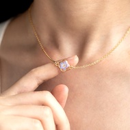 Amarantha's Forget-Me-Not Necklace - 100% Genuine Flower Resin Necklace, Anti-Rust, Premium Stainles