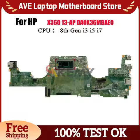 DA0X36MBAE0 Laptop Motherboard For HP Spectre X360 13-AP With i5 i7 8th Gen CPU 8GB 16GB RAM L37640-