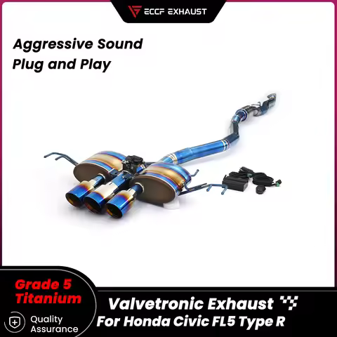 Sporty Titanium Valvetronic Exhaust Catback Exhaust For Honda Civic FL5 Type R Aggressive Exhaust So