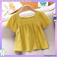 Girls Short-Sleeved Baby Shirt Summer Clothes 2025 New Style Influencer Girl Shirt Summer Children's