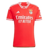 adidas Men's Soccer Benfica 23/24 Home Jersey - 100% Recycled Polyester Tricot, 120 Anos on Back Col
