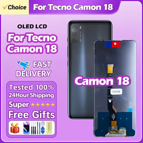 AAA Quality New Screen For Tecno Camon 18 CH6n LCD Display Touch Screen Assembly For Tecno Camon 18 