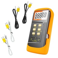 Handheld Thermocouple Thermometer, 2 Channels K Type Thermocouple Probe and 4 Thermocouples, Measuri