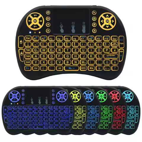 Backlit Mini Wireless Keyboard For Android TV Box PC X96 H96Max 2.4G Air Mouse Remote Touchpad 7 Col