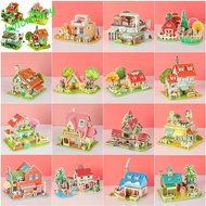 [COD] DIY House Model Puzzle, Paper Jigsaw Assembly Building Blocks Building 3D Puzzle, Learning 3D 