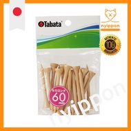Tabata Golf Tee Long Tee Wood Tee Long White Wood Tee Semi-Long 60mm 20 pieces GV0509