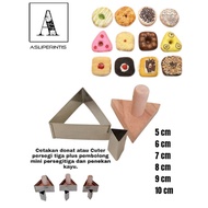 CUTER, 3 SQUARE DONUT DOUGH MOLDING PLUS 3 SQUARE BEVELOPER