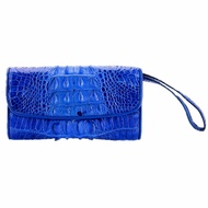 Ví nữ da cá sấu 3 gấp gai màu xanh dương HQ3288
