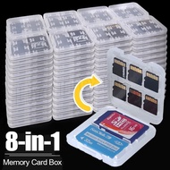 Mini Memory Card Storage Case / 8 in 1 Transparent Protector Box / Durable Card Protective Cover / Portable Mini Clear Card Box / For SD SDHC TF MS Sim Cards Holder Protectors