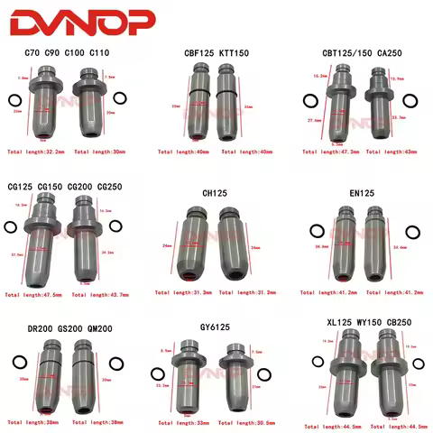 1 Pair Valve Guide Pipes for Motorcycle Scoote GY650 GY6125 GY6 GS125 CG125 150 200 EN125 WY125 XL12