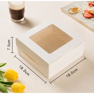 ［Readystock] 7 Inch Food-Grade Transparent Window Cake Box (White Colour Only)