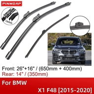 For BMW X1 F48 2015-2020 26"+16"+14" Front Rear Wiper Blades Brushes Cutter Accessories 2015 2016 20