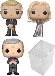 Funko TV: Pop! TV Game Show Set - Wheel of Fortune Pat Sajak &amp; Vanna White, Jeopardy Alex Trebek Bundle with 3 PopShield Pop Box Protectors