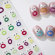 [CORAL SEA] cute funny mouth weird nail stickers three-dimensional nail stickers nail stickers nail 