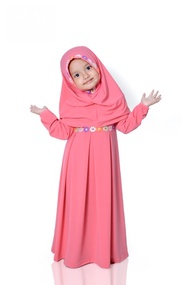 baju anak muslim/gamis anak perempuan warna guava/Busana anak muslim