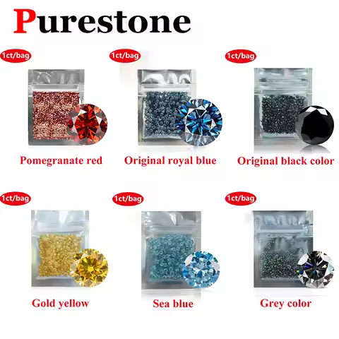 Premium Quality 0.7~3.0mm Small Size 1ct Colored Loose Moissanite Stone Lab Grown Moissanite Diamond