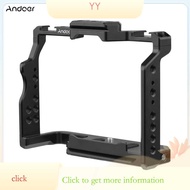 Camera Andoer Cage Video Cage With Dual Cold Shoe Mounts 1/4 Inch Threads For Sony A7iv/ A7iii/ A7iv
