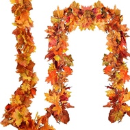 3pack Fall Garland Maple Leaf Garland 6 Ft/Piece Artificial Fall Maple Leaves Garlands Hanging Vine 
