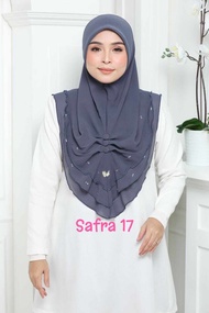 SAFRA Tudung Sarung Chiffon 3 layer Labuh Saiz L to XL | Awning Scuba Tudung Sarung Dewasa | Hijab S