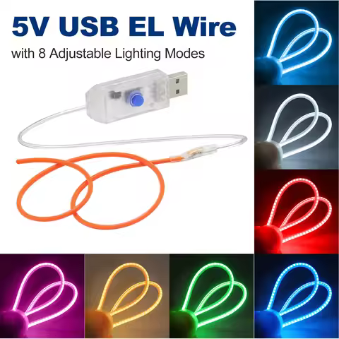 5V USB 1.6mm Ultra Thin Flexible LED Filament Light 110 190 300mm 360 Degree Glow DIY Craft Model De