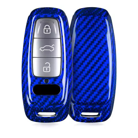 T-cabon Key Fob Cover Keychain Fits Audi RS A7 Q7 RS7 SQ7 2019-2025 A3 S5 SQ5 RS5 S6 RS6 2023 A6 A8 