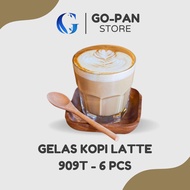 [6 PCS] Gelas Kopi Kaca Aesthetic 250 ml kedaung 909t Setengah Lusin / Gelas Minum Kaca Tebal 6 pcs 