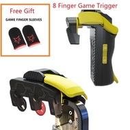 qwv033 Sarafox 8 Finger Mobile Gaming Controller for Pubg Capacitor Handle Joystick Mobile Gamepad Control Trigger Game BT Handjoy M03Controllers